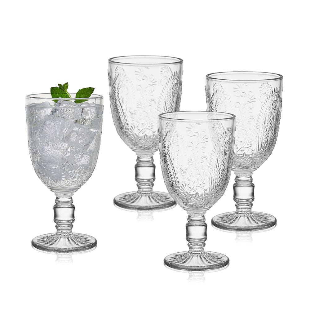 Fitz and Floyd Maddi Goblets Set of 4, Clear