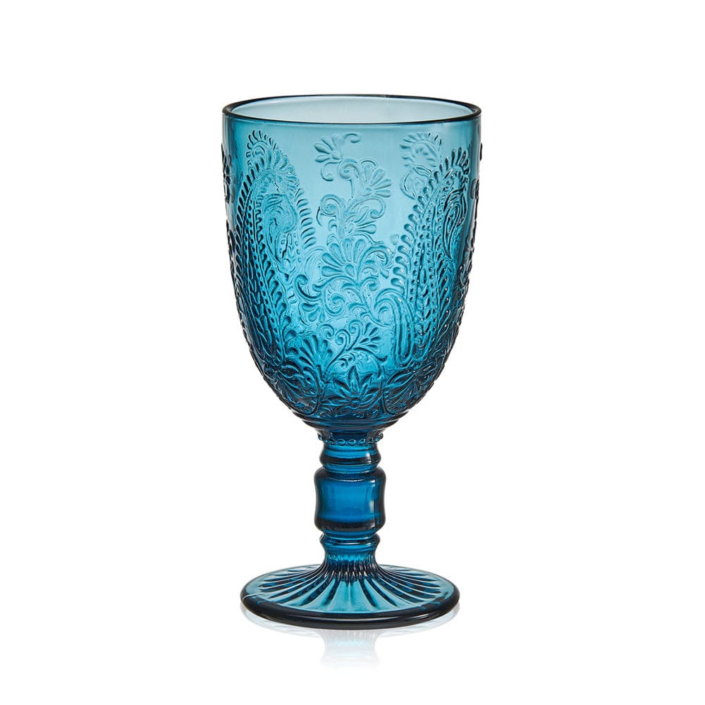Fitz and Floyd Maddi Goblets Set of 4, Indigo