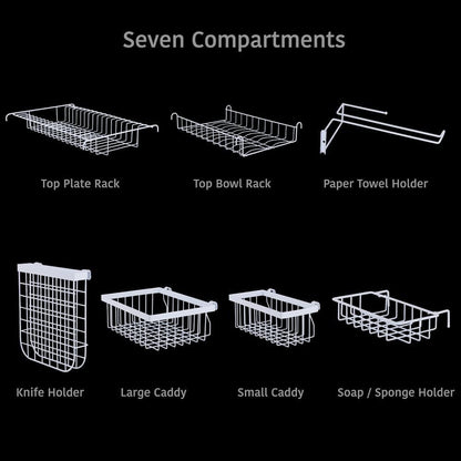 Over the Sink 2 Tier Expandable Organizer Dish Drying Rack