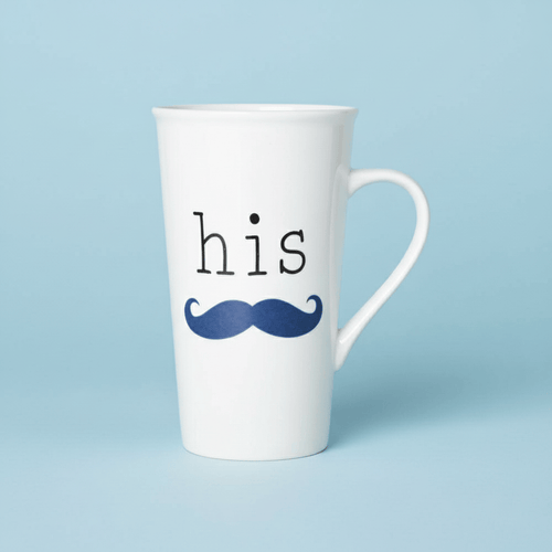 Sentiment Mugs His Mustache Latte Mug
