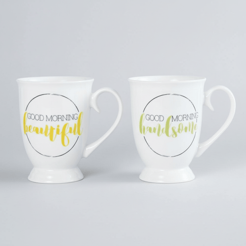 Sentiment Mugs Set of 2 Good Morning Mugs