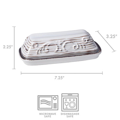 Trellis White Covered Butter Dish
