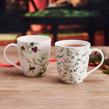 Winterberry® Set of 2 Holly Mugs