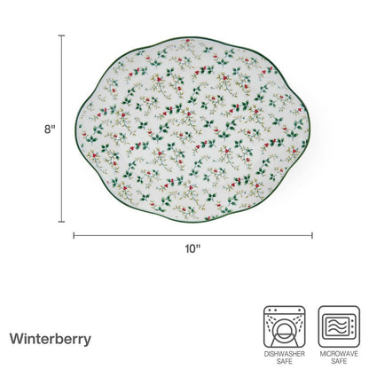 Winterberry® Set of 2 Holly Serving Platters