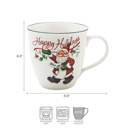 Winterberry® Set of 2 Naughty and Nice Mugs