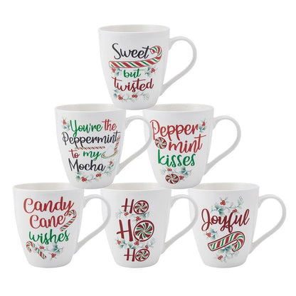 Winterberry® Set of 6 Sentiment Mugs